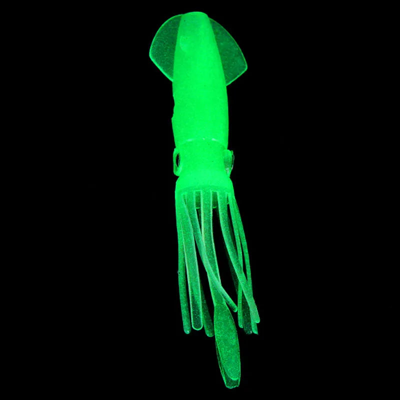 Luminous squid bait 105mm 8.5g soft plastic light green bionic shape for sea fishing