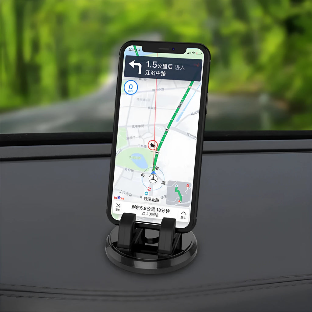 New car phone holder dashboard mount in black for navigation and safe driving