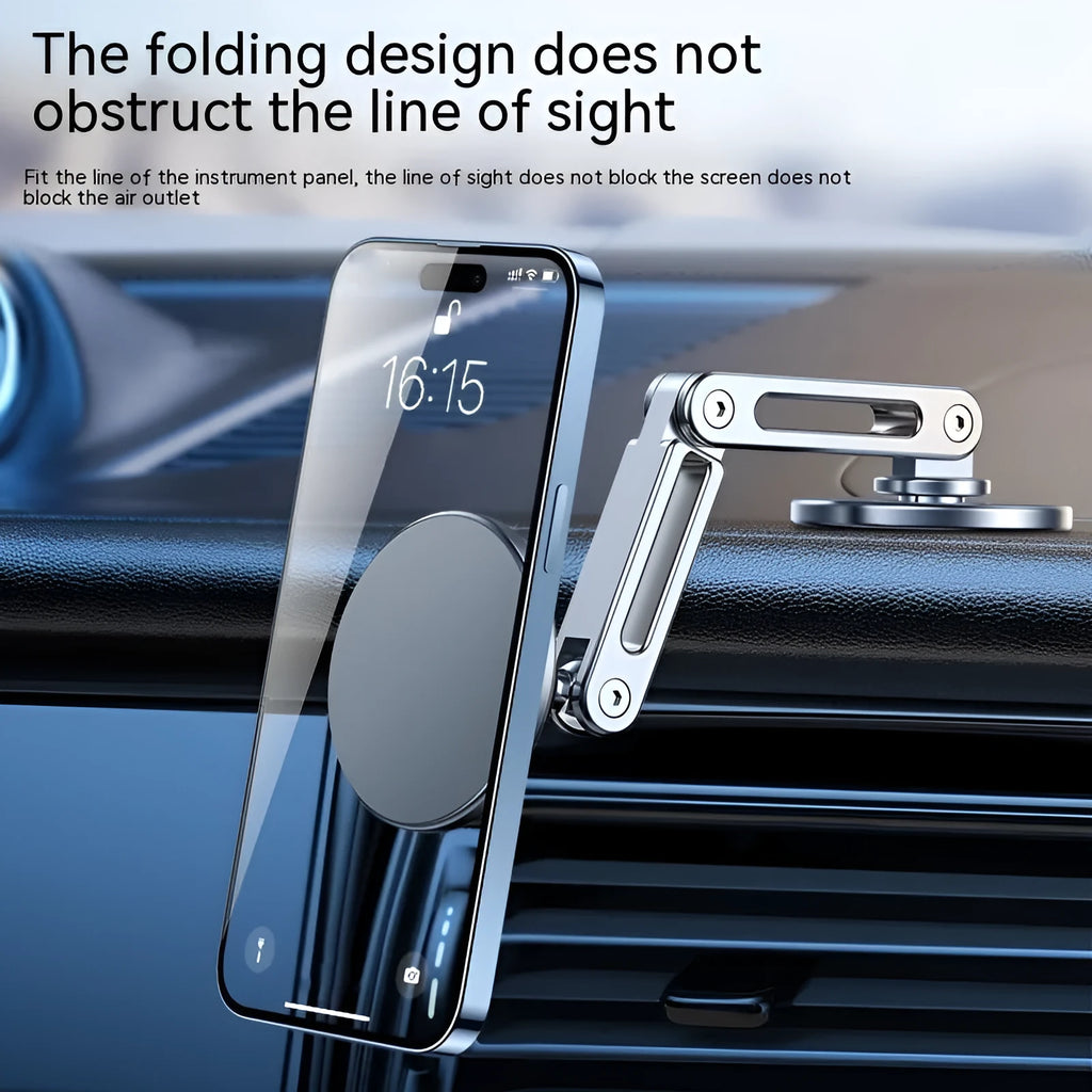 Aluminium alloy magnetic car phone holder with 360-degree rotation in Noble Black