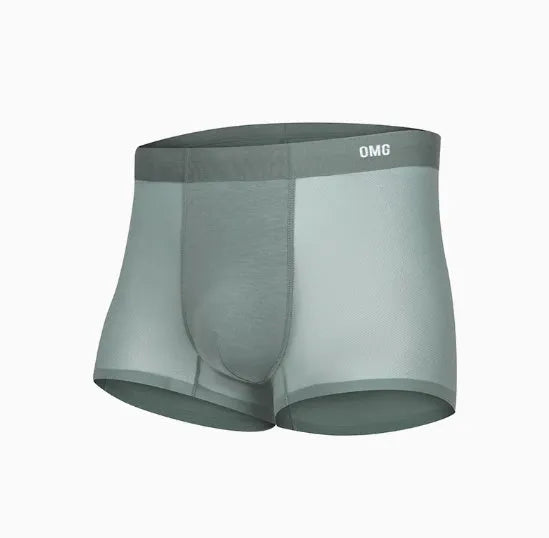 Lightweight seamless antibacterial sports underwear in black, blue, green, and silver colours.