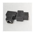 RJ45 network cable splitter adapter in multiple colours with three-way tee design