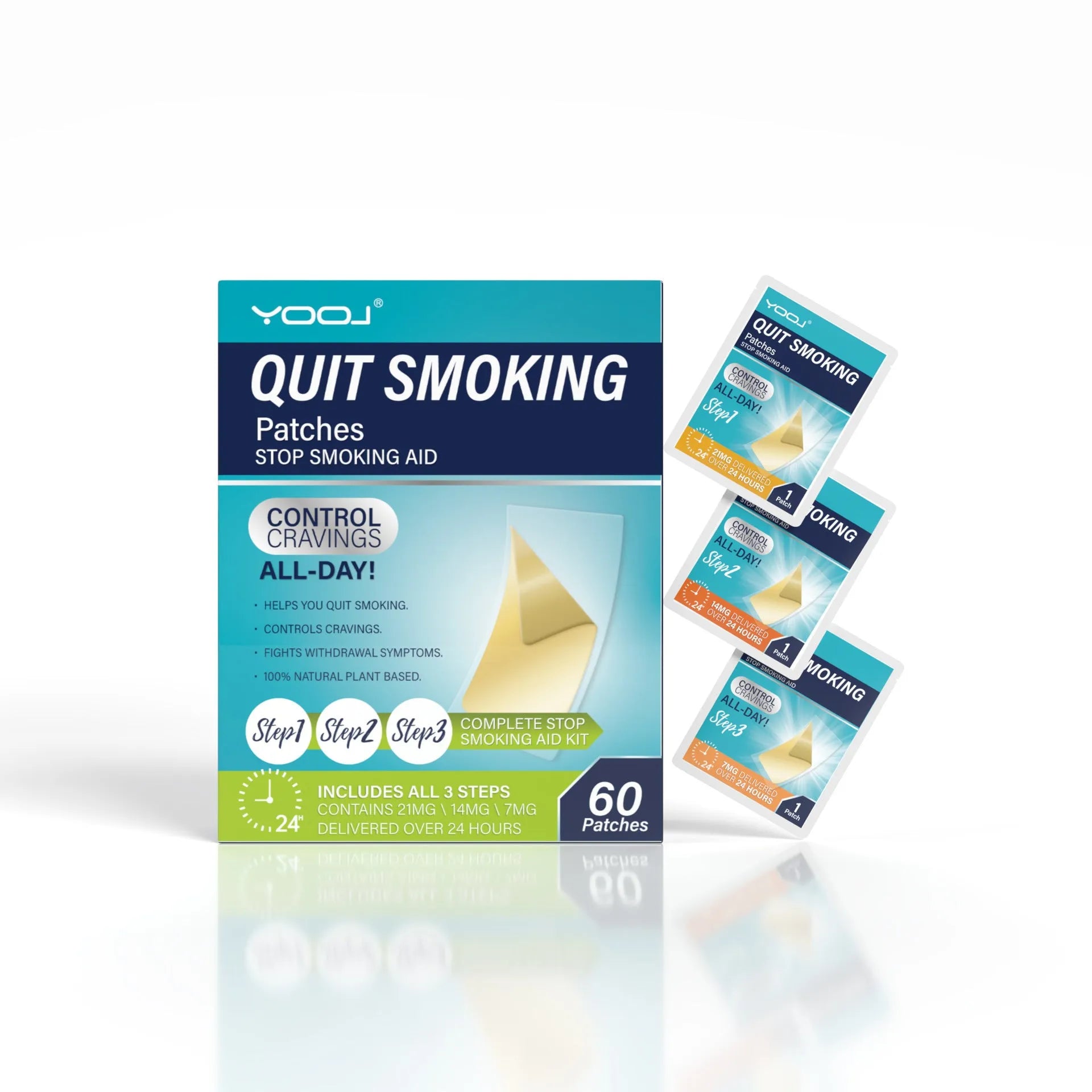 30-piece plant extract nicotine patches for smoking cessation with universal skin type application