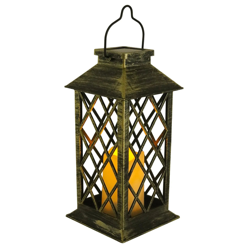 Retro European style solar garden lamp with IP44 rating and 270mm height for outdoor courtyard decoration
