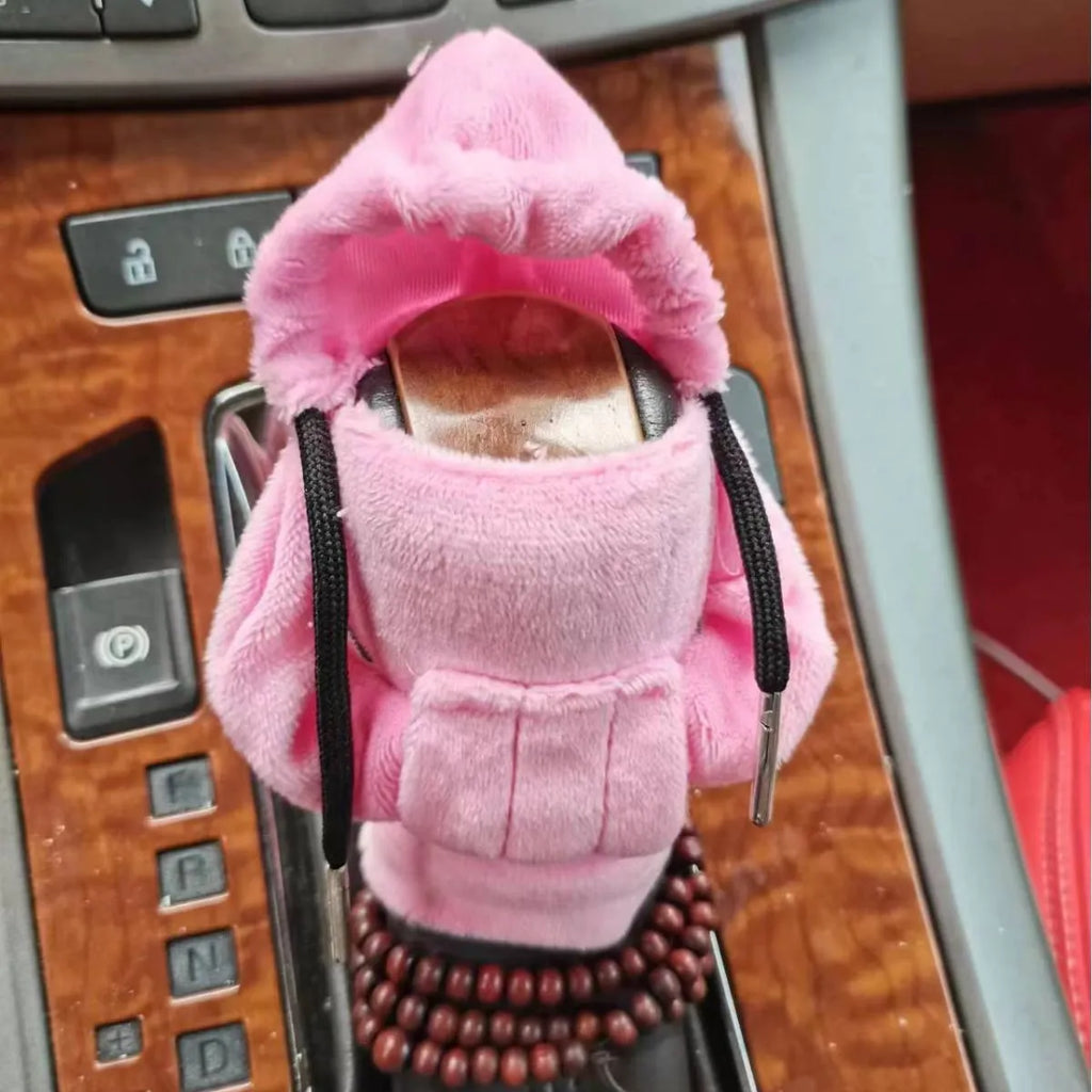 Velvet car gear handle sleeve in multiple colours showing tight and loose fit options