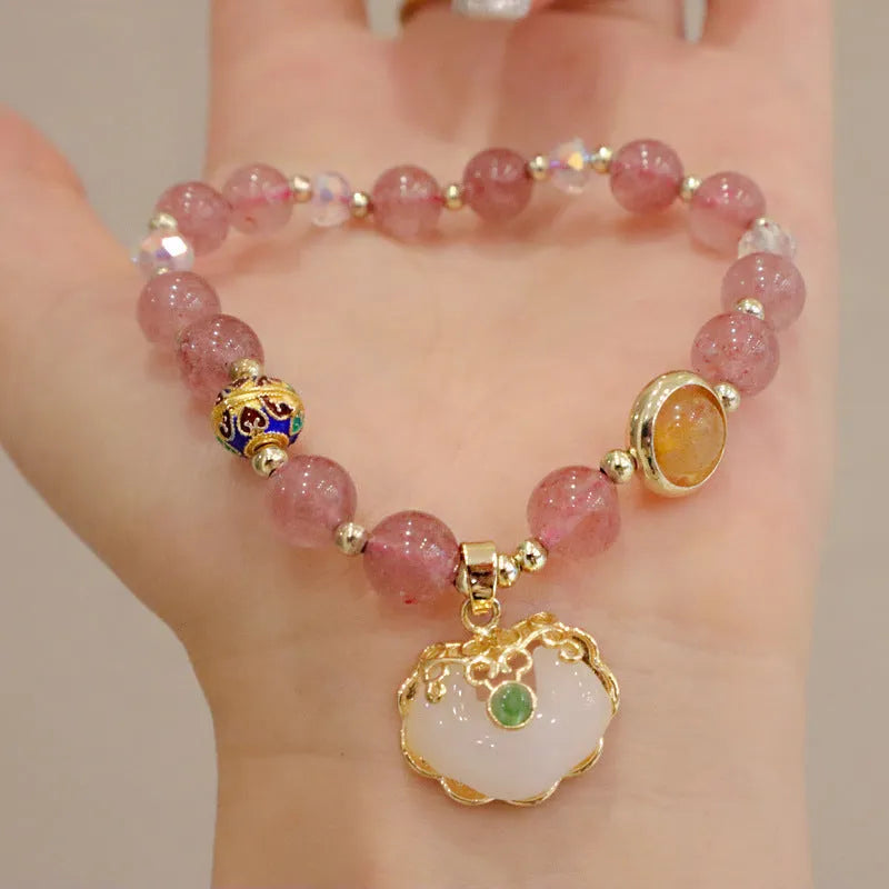 Geometric women's bracelet in genuine jade with metal ethnic decoration in grey jade colour