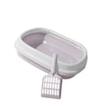Plastic cat litter tray with scoop in blue color anti-splash design