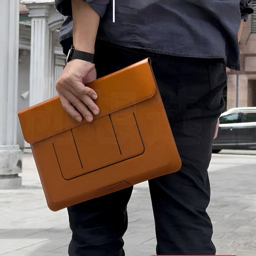 13.3 inch laptop bracket bag with integrated dual-angle stand in black business style