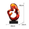 Transparent glass resin craft ornament in modern minimalist sculptural style