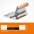 Stainless steel putty scraper with a wooden handle shown with different blade size options