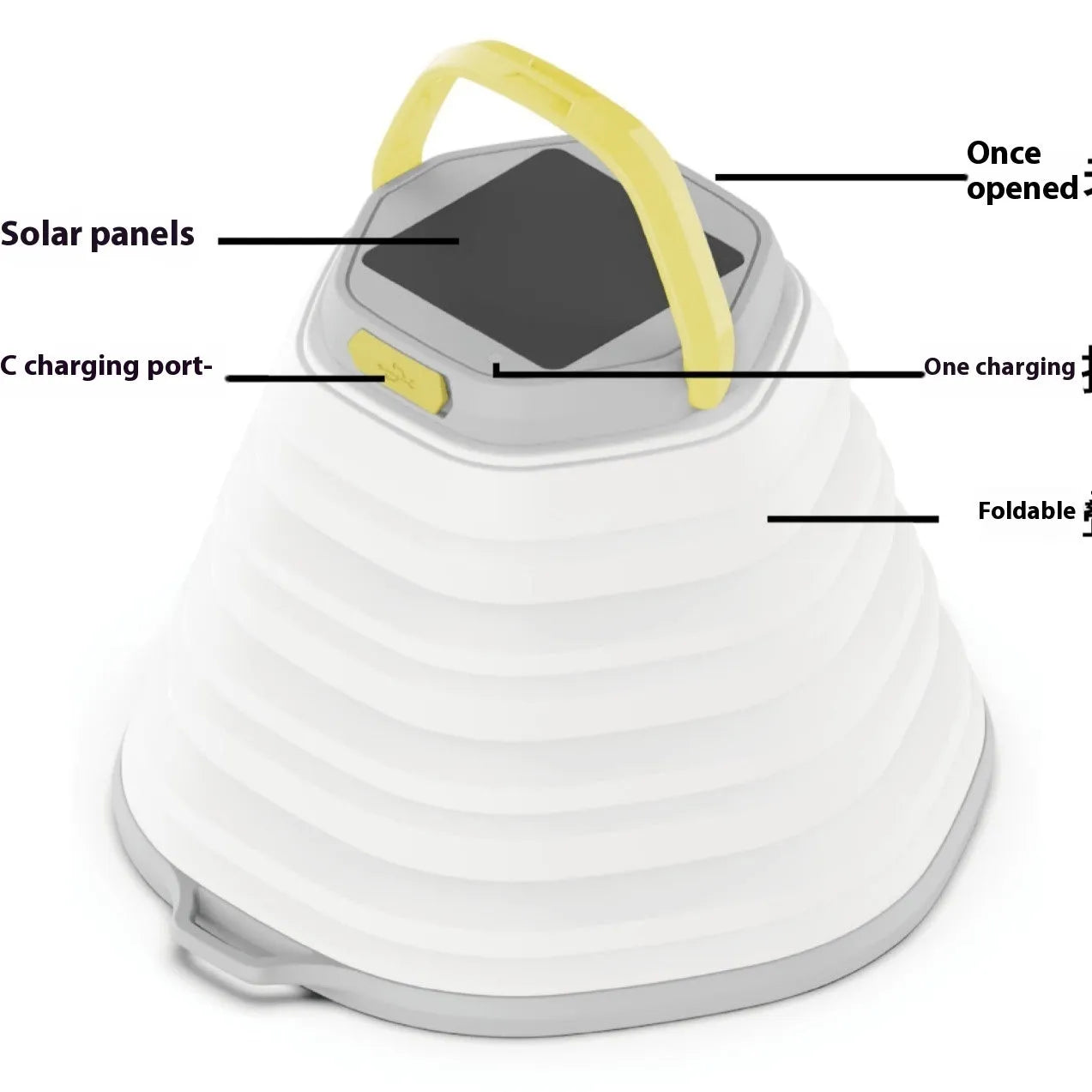 White plastic camping lamp with large battery capacity for outdoor lighting