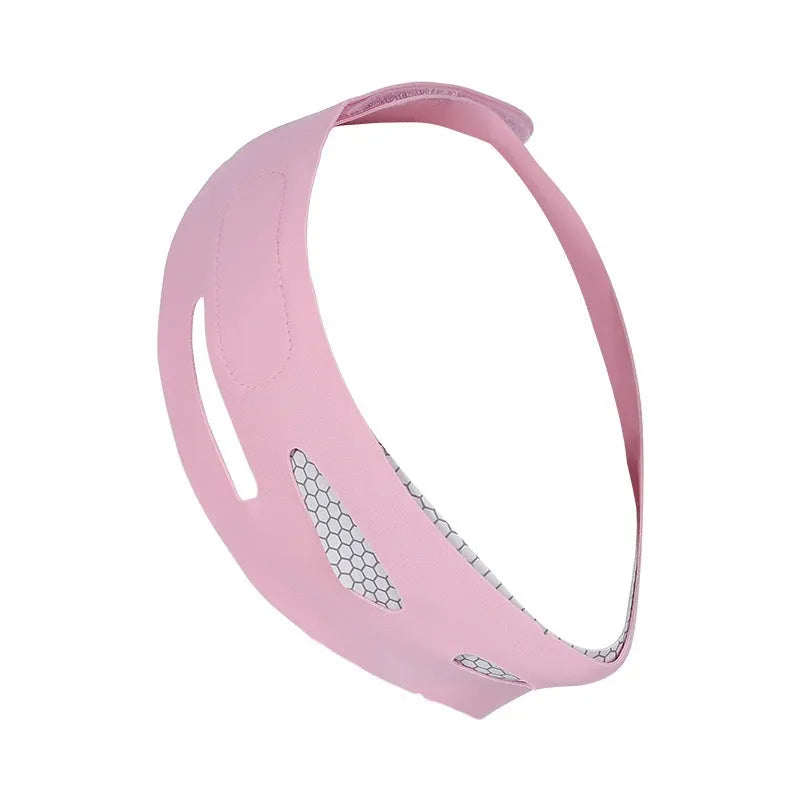 Far infrared elastic V face bandage in pink or black for facial contouring