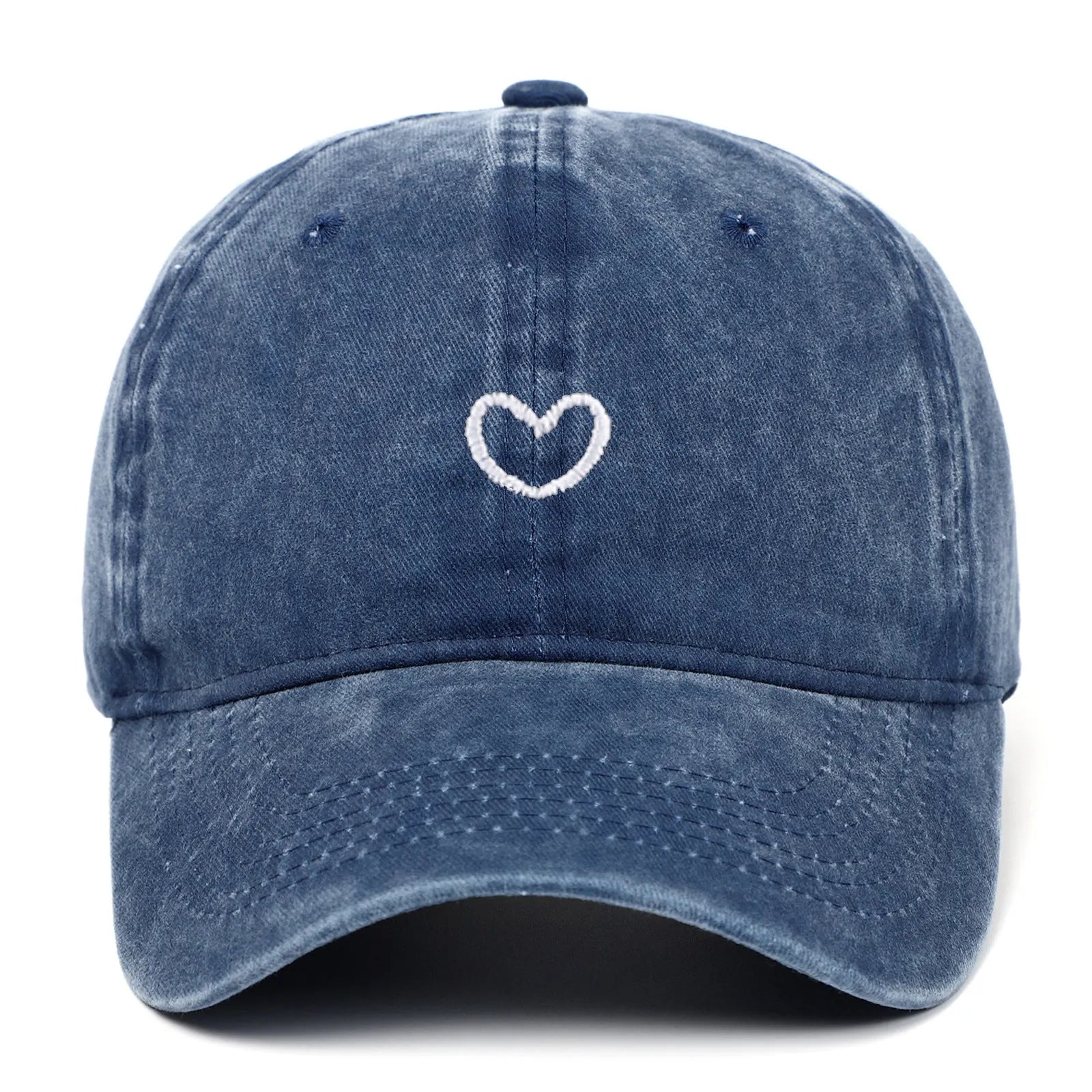 Retro embroidered cotton baseball cap with adjustable sizing in various colours