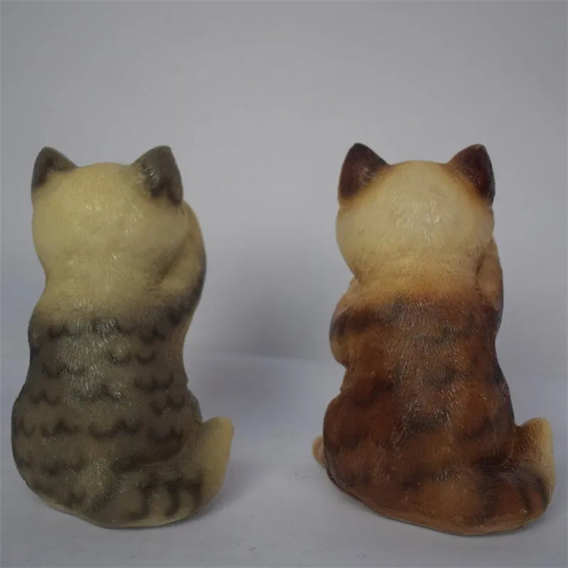 Brown cat-shaped solar lawn light for garden pathway decoration