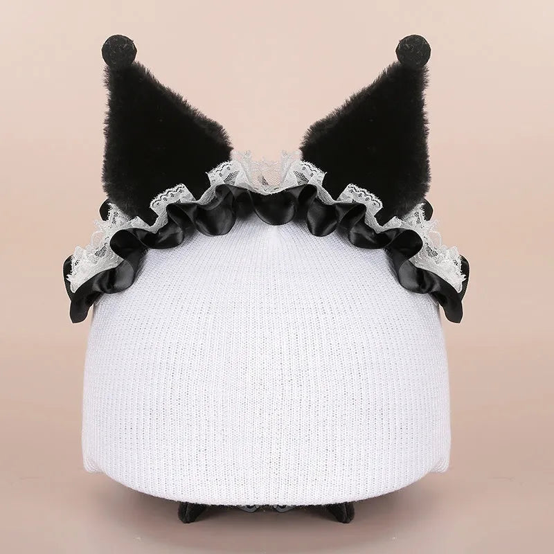 Soft plush cartoon character cover on an M-size bicycle helmet