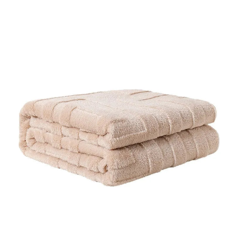 Thick coral fleece square blanket in modern simplicity style with size options from 70x100cm to 200x230cm