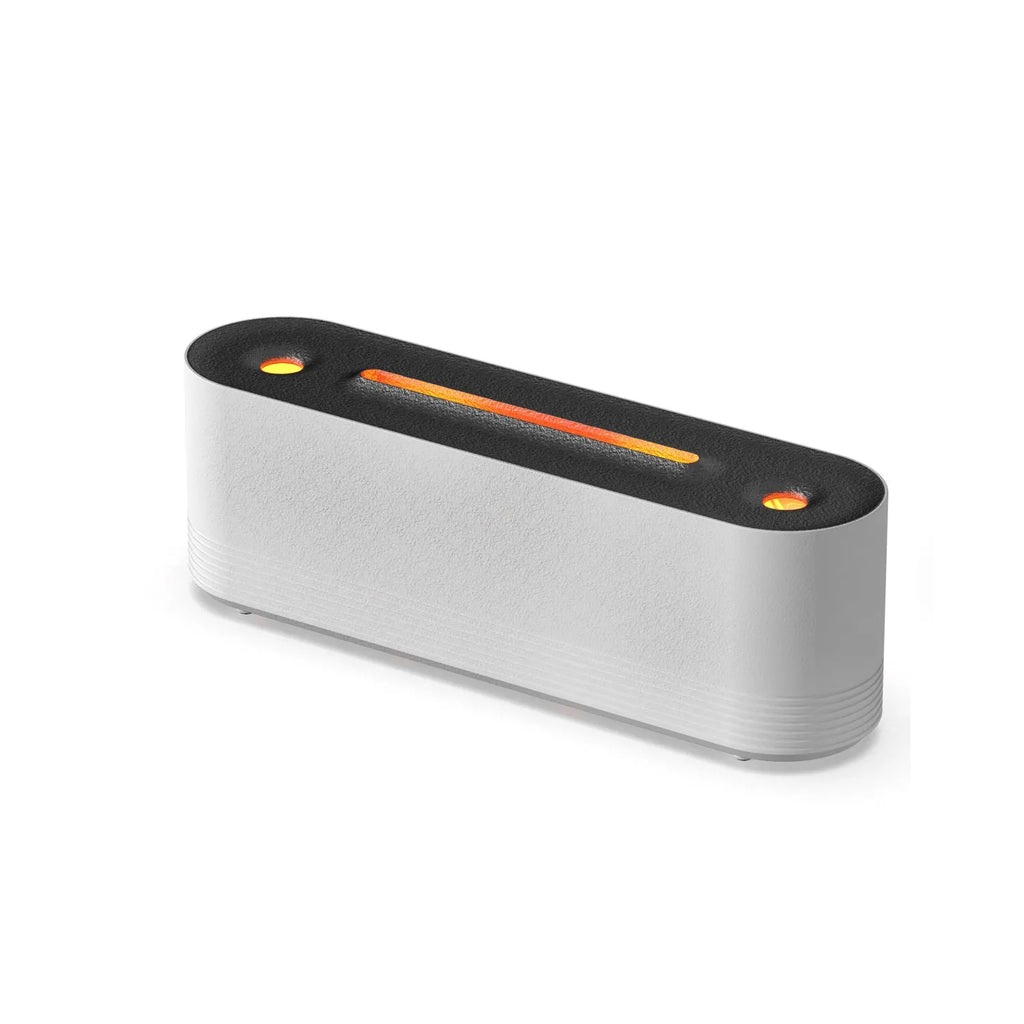 Black Flame Air ultrasonic humidifier and aroma diffuser with LED mood light on.