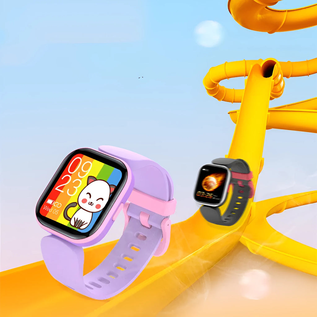 H39T blue and black smart children's watch with 1.4-inch screen and sporty TPU strap