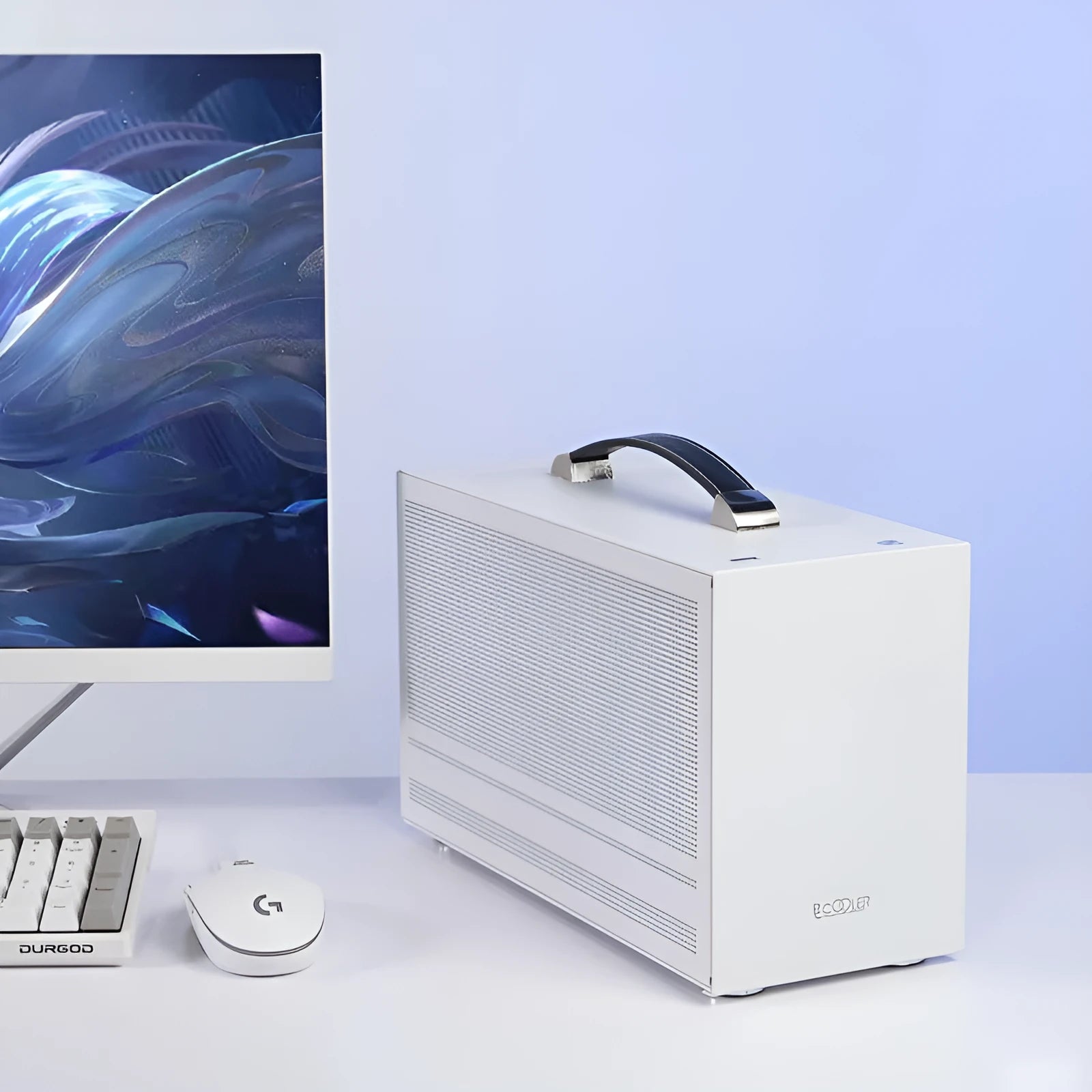 Hummingbird PRO mini ITX desktop computer case in titanium grey or white with multiple configuration options