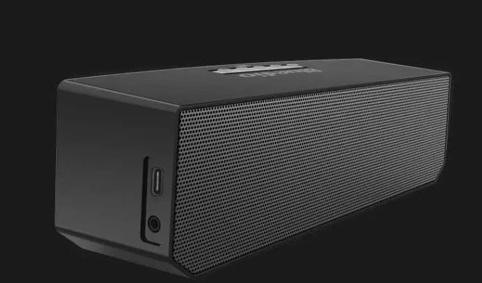 Black BS-6 cloud smart speaker with 52mm driver and micro-USB port.
