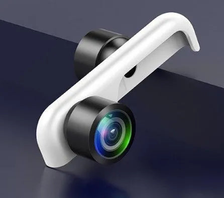 Panoramic camera lens accessory attached to an iPhone for taking 360-degree photos