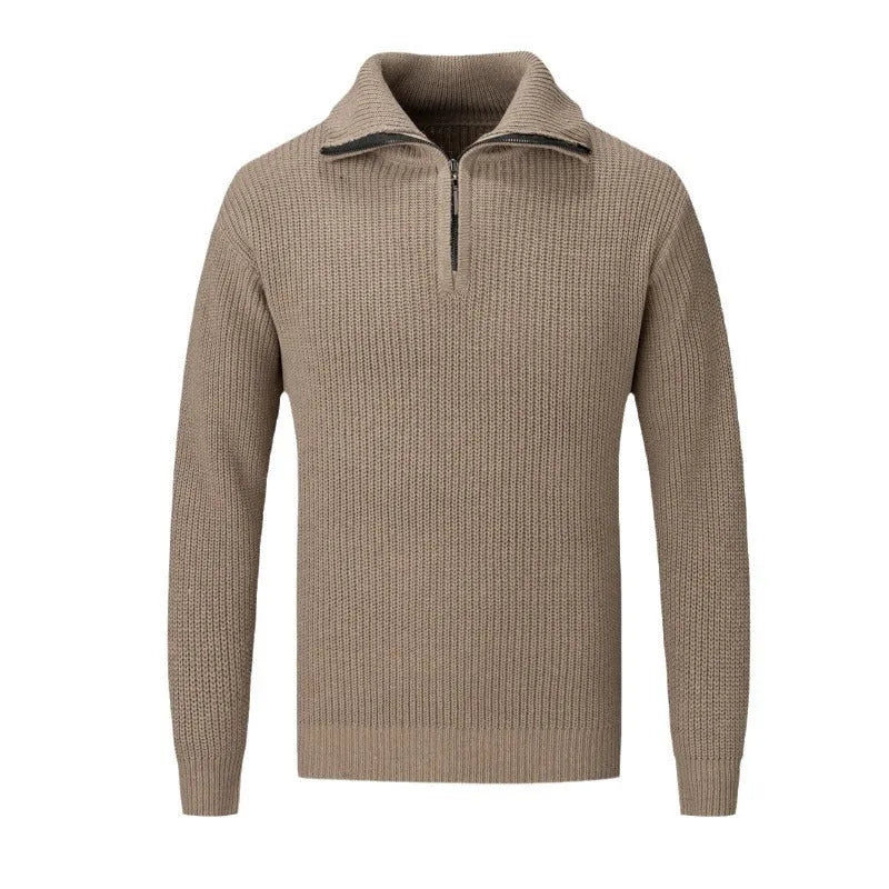 Men's slim fit pullover sweater in solid colour for autumn and winter leisure wear