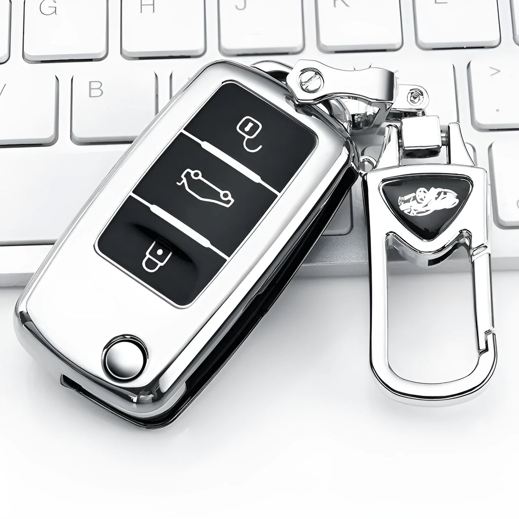 Volkswagen Model A folding key case in TPU with buckle attachment in four colour options