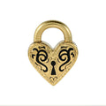 Close-up of a women's stainless steel heart-shaped earring for piercings, shown in gold and steel colour options.
