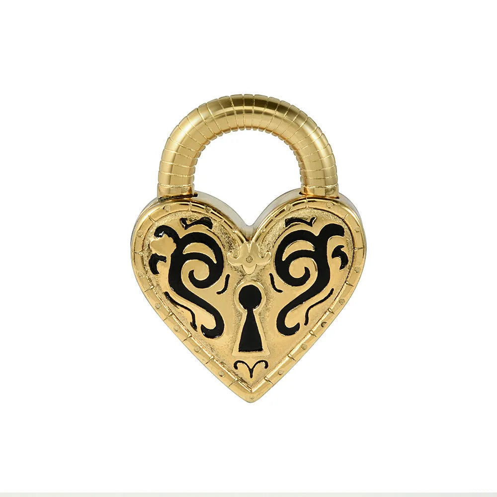 Close-up of a women's stainless steel heart-shaped earring for piercings, shown in gold and steel colour options.