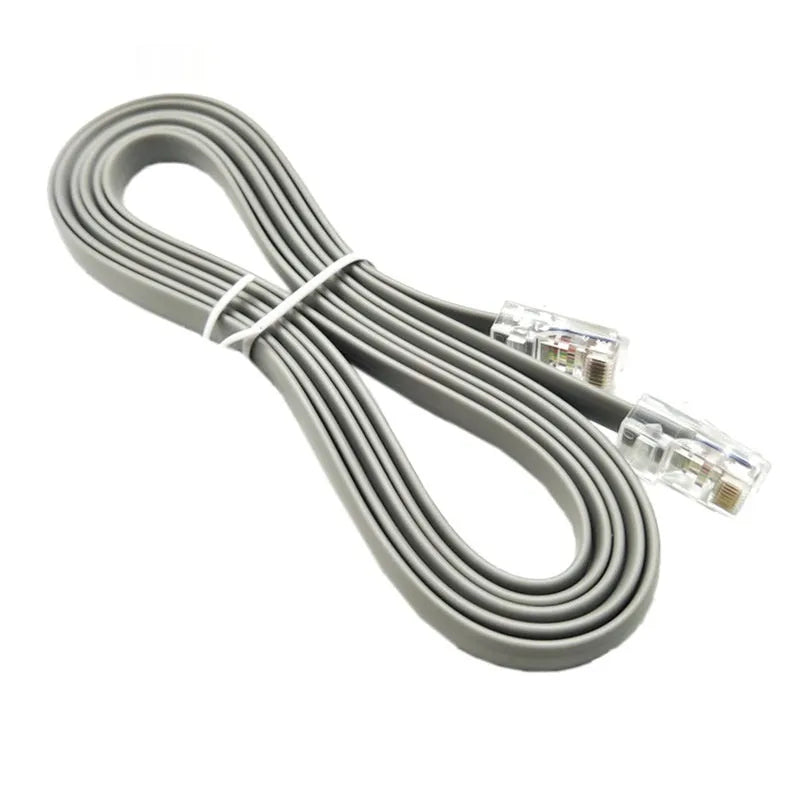 Silver grey CAT6 Ethernet cable with RJ-45 connectors, 2 metres in length