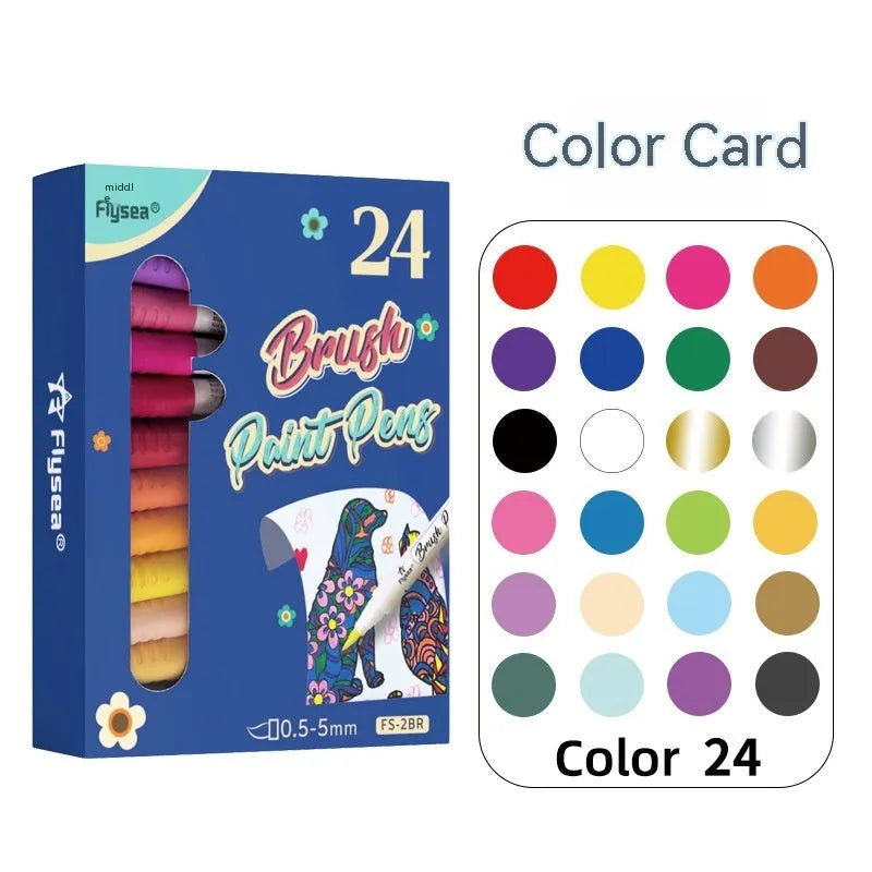 Soft head gouache pen acrylic marker set for hand lettering and art in multiple colour collections