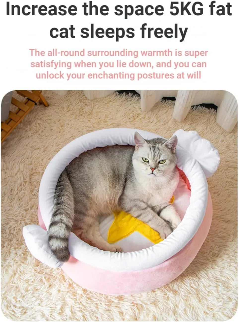 Magic honey pot shaped cat sofa bed with removable cushion in pink or yellow for small pets
