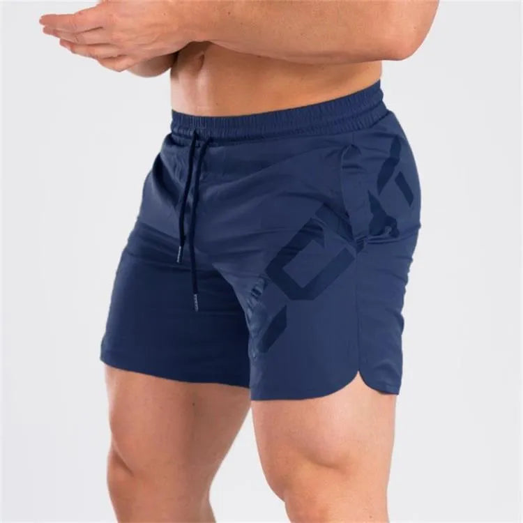 Men's elastic thin training running shorts in quick-drying nylon fabric