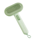 Large pet grooming comb with stainless steel blades in light green colour