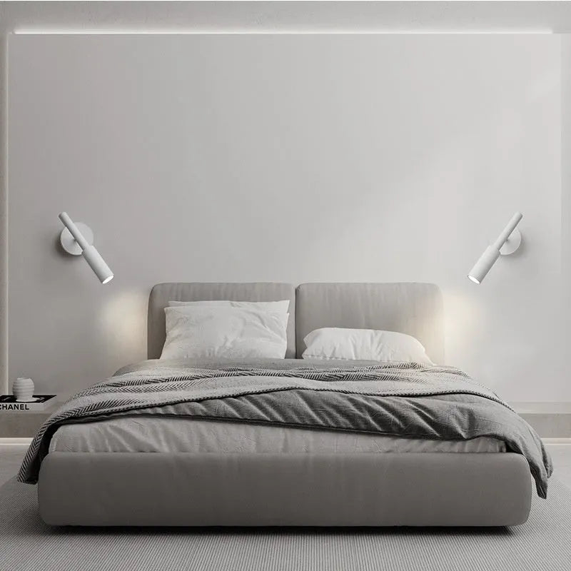 Modern wrought iron wall lamp with three-colour lighting in black or white finish