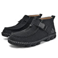 Handmade stitching casual flat bottom slip on lazy shoes in PU leather available in black, brown, green colours
