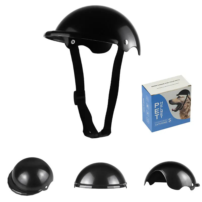 Small plastic pet helmet in pink, black, yellow, or green for dogs and cats