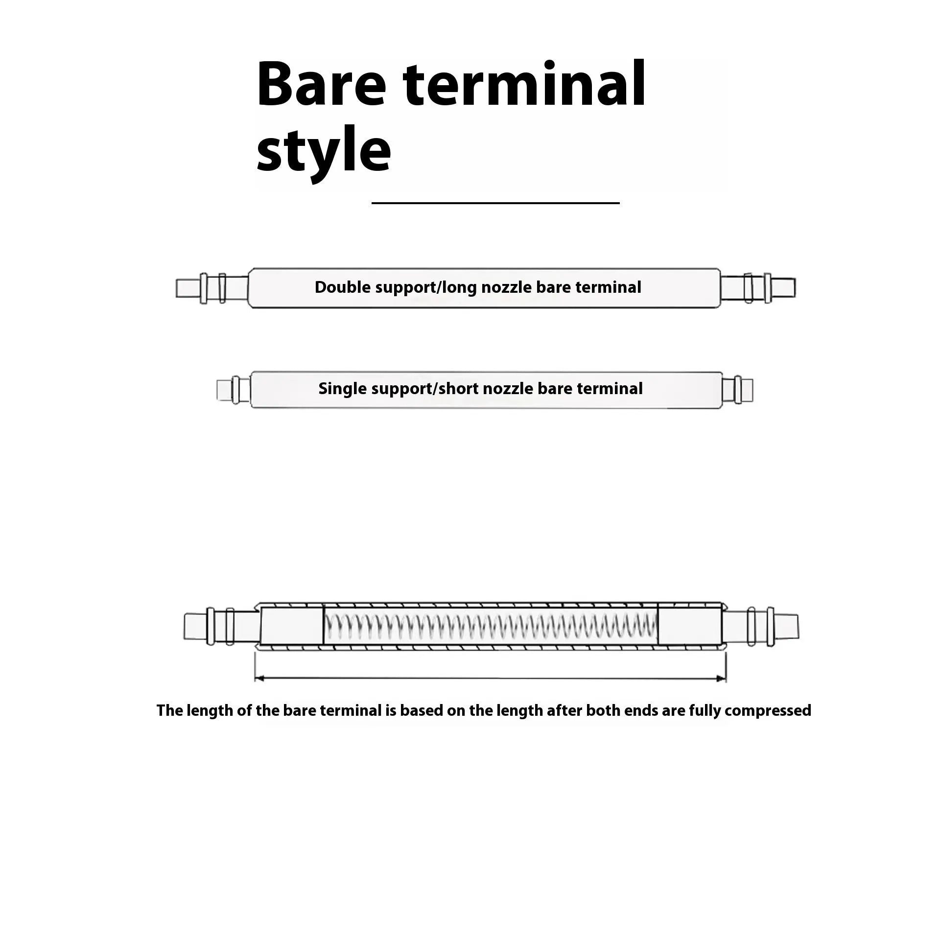 Watch bolt auricular needle spring shafts in six sizes from 21mm to 26mm