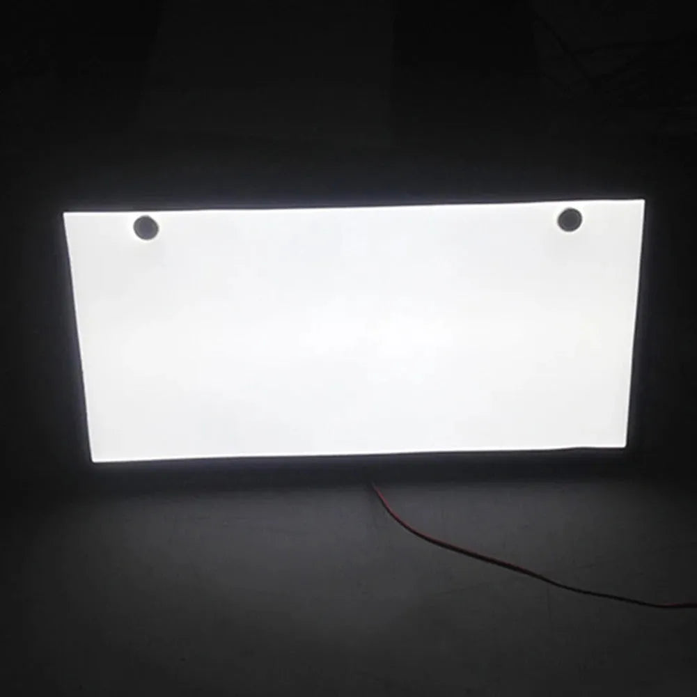 Two white LED license plate light units for truck and van installation