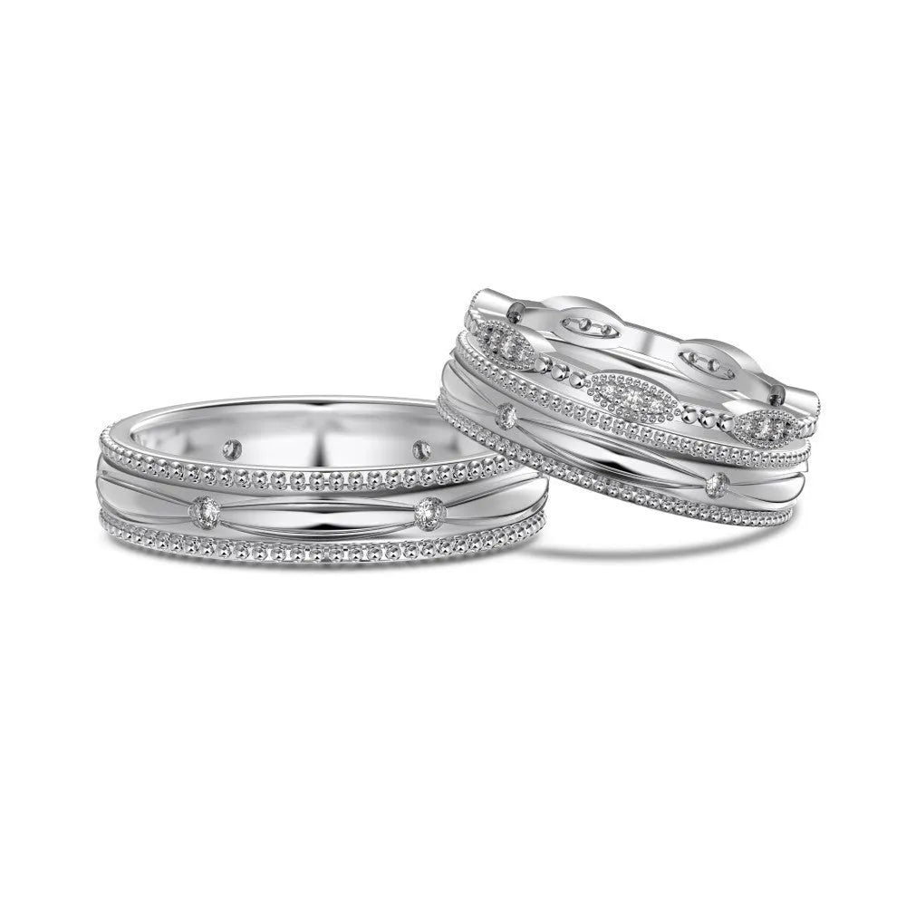S925 sterling silver couple ring geometric design light luxury style unisex sizes No 5 to No 12