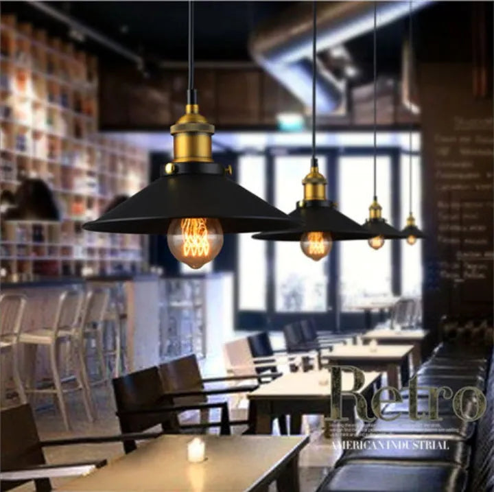 American countryside iron chandelier with iron lampshade, available in multiple sizes, for living room dining room