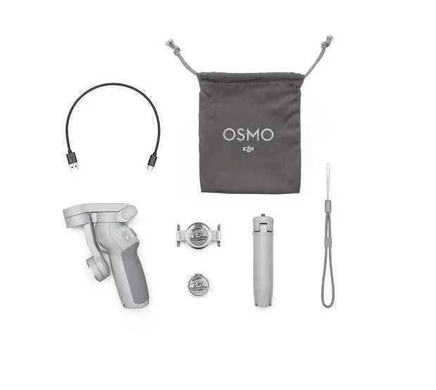 Magnetic mobile phone PTZ gimbal stabiliser with attached smartphone and magnetic clamp