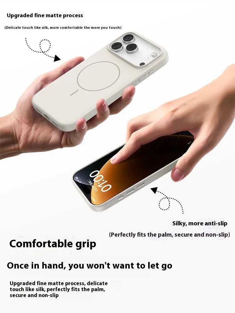 Frosted magnetic protective case for iPhone 17 Pro in Black colour with camera button cutout and MagSafe compatibility