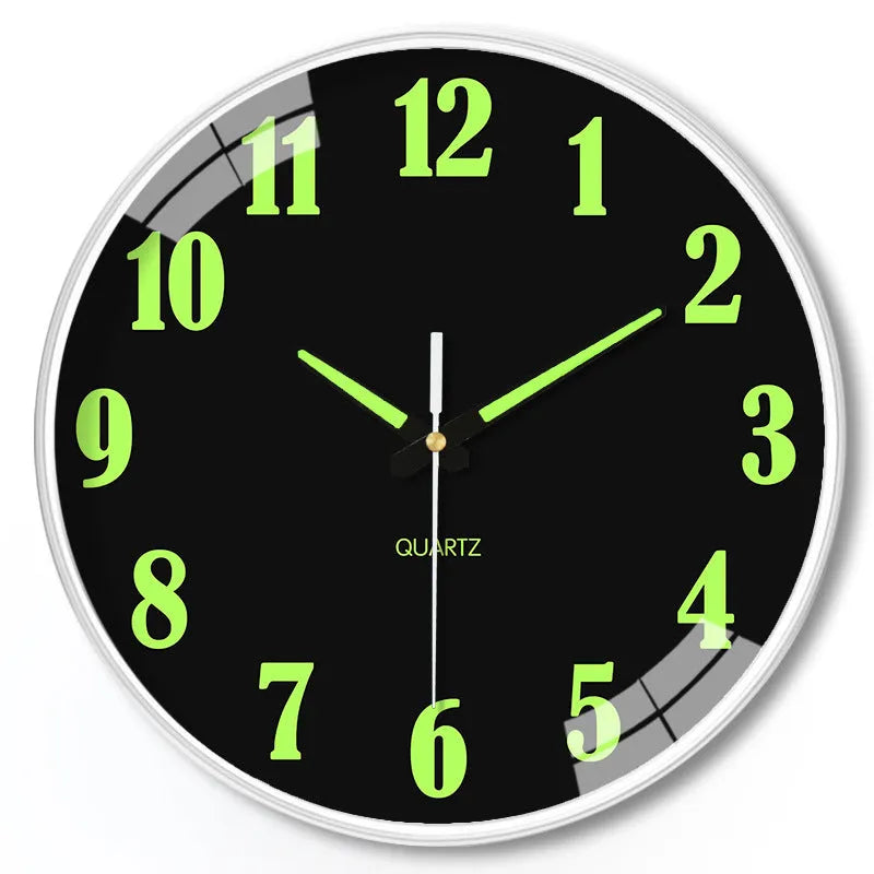 8 inch luminous wall clock with 20cm diameter modern plastic case