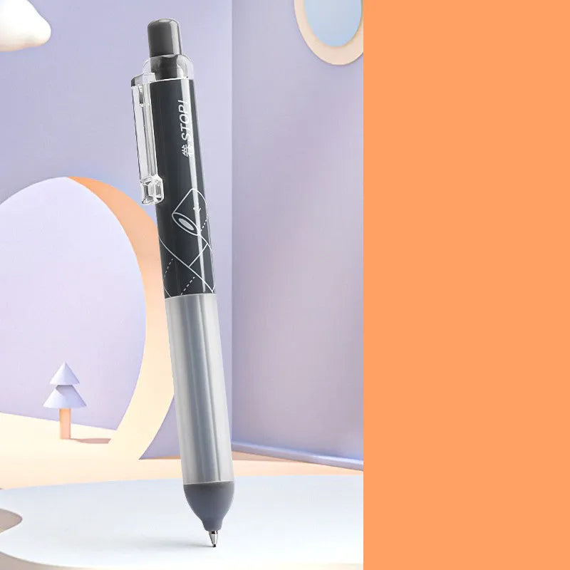 0.5mm automatic pencil with cloud grip in black and white minimalist design