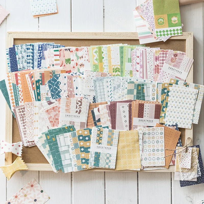 Retro dessert-themed note paper in 56x83mm size with 10 food-inspired colour variations