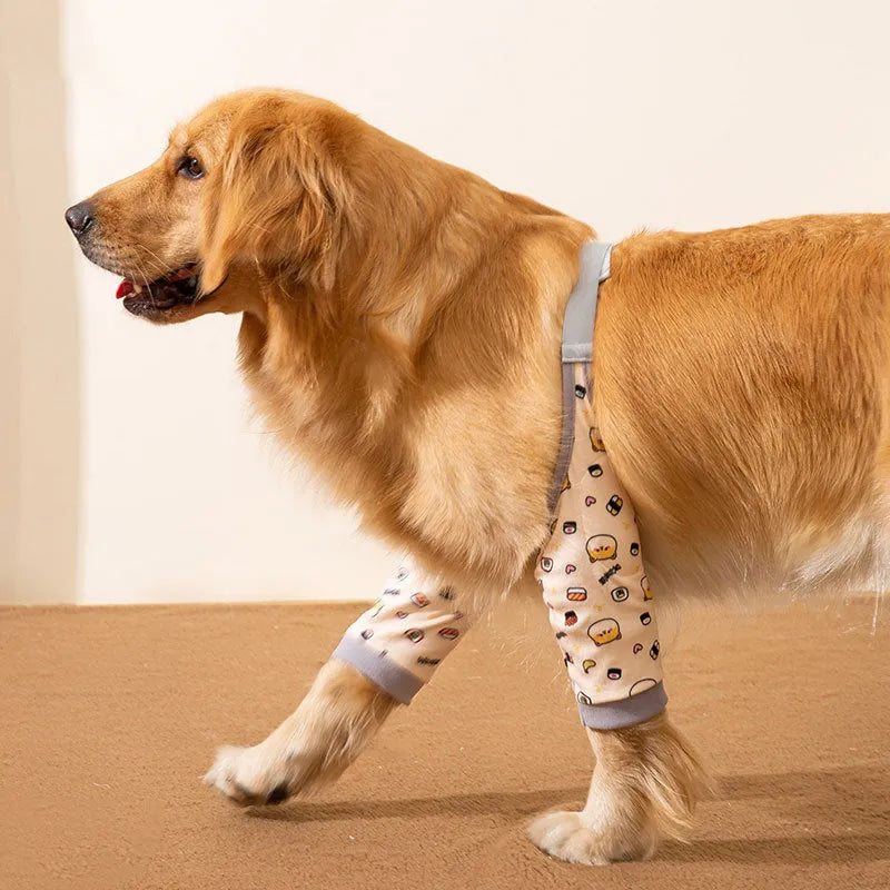Pet knee pad anti-dirty anti-gray joint protective cover for dogs in blue, gray, and yellow, polyester material