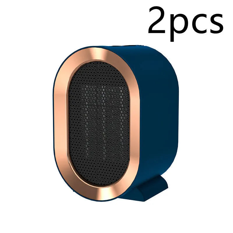 Desktop electric ceramic heater in portable fan design with mechanical controls