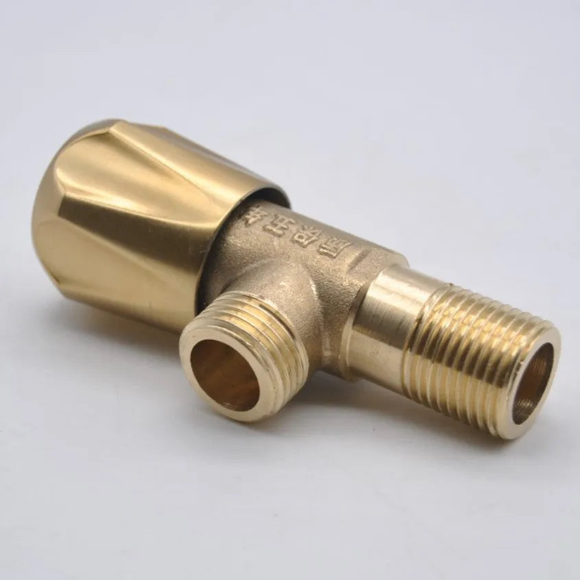 Gold brass copper angle valve with 15mm inner diameter for household plumbing