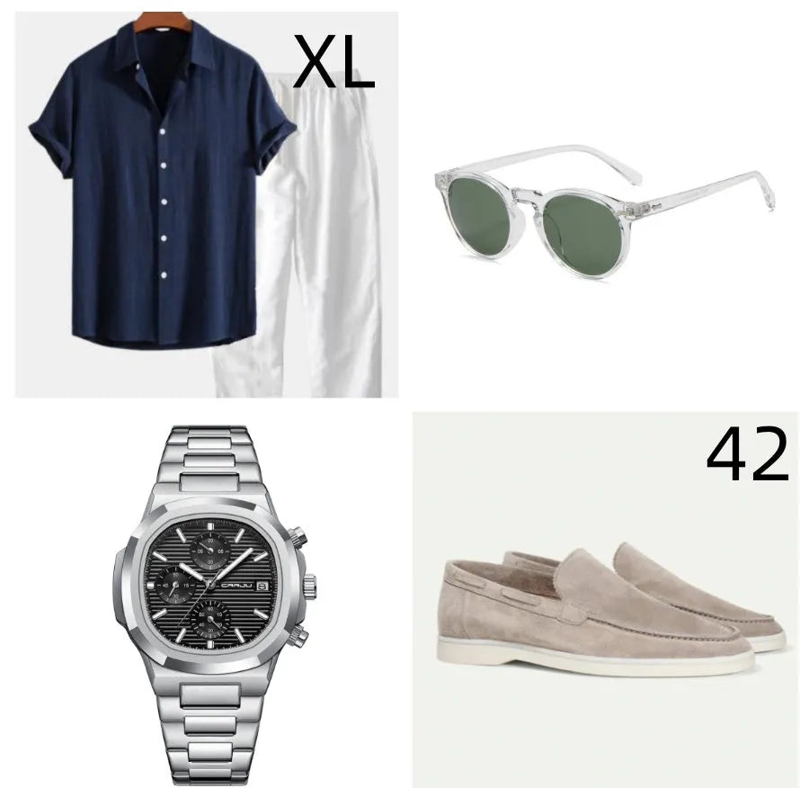 Casual cotton linen blend short sleeve shirt and shorts suit in multiple colours for summer beach wear