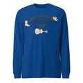 Blue men's loose fit polyester sweater with letter print patterns in Korean casual style